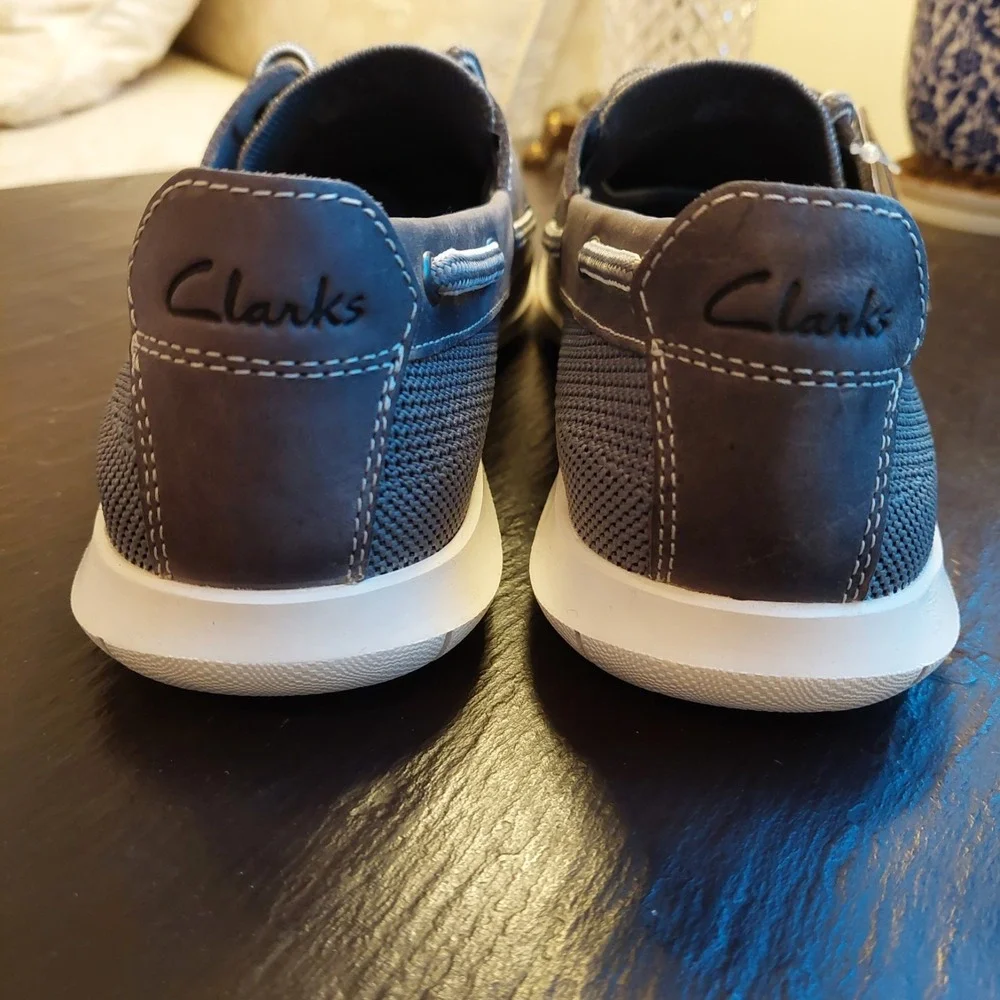 Clarks Men's Flexway Tie Oxford Boat Shoes Grey US Size 7.5 M NEW!